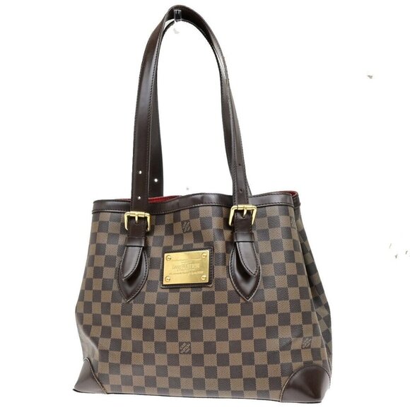 LOUIS VUITLOUIS VUITTON Hampstead MM Shoulder Bag Damier Leather N51204 16ED825 - Picture 1 of 16